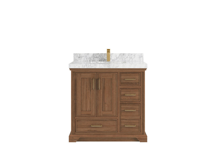 Charlotte Teak 36 in. W x 22 in. D Center Sink Bathroom Teak Wood Bathroom Vanity - photo 8