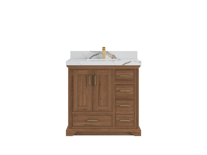 Charlotte Teak 36 in. W x 22 in. D Center Sink Bathroom Teak Wood Bathroom Vanity - photo 11