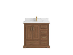 Charlotte Teak 36 in. W x 22 in. D Center Sink Bathroom Teak Wood Bathroom Vanity - photo 12