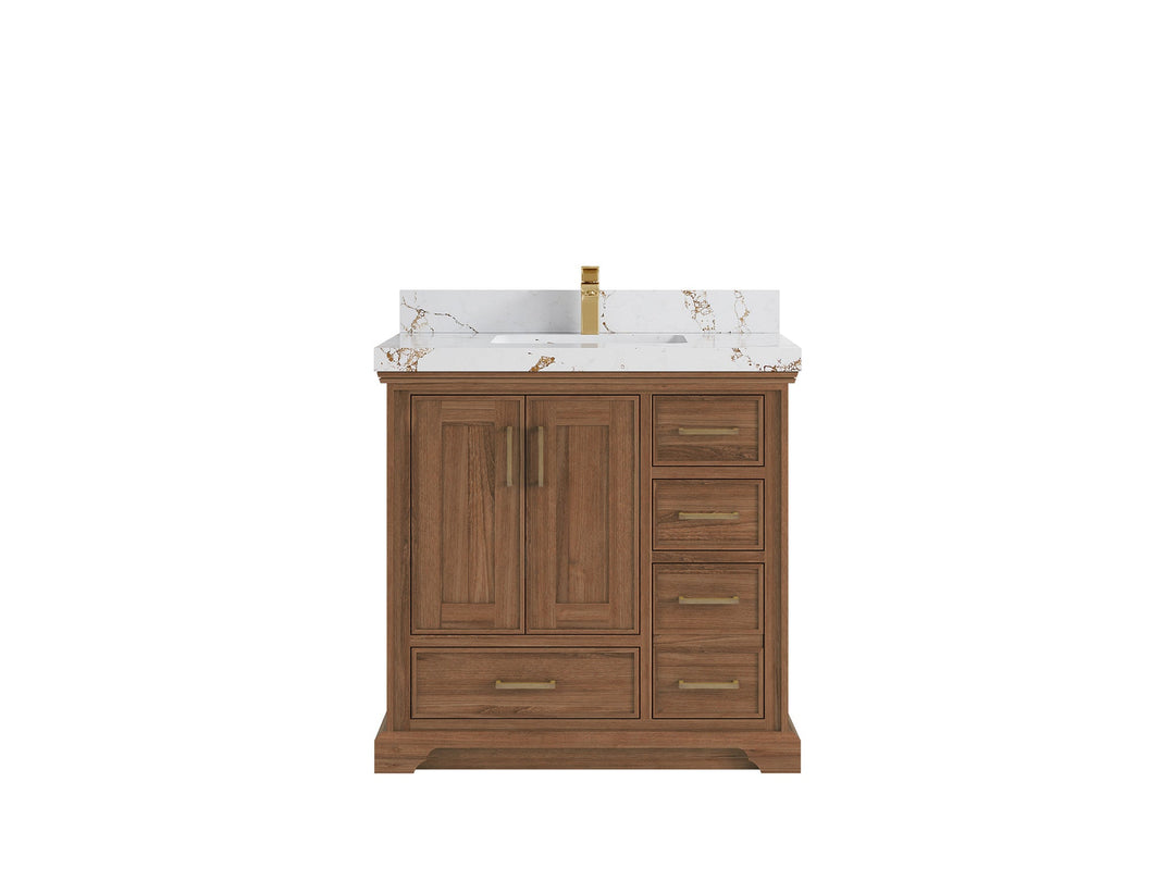 Charlotte Teak 36 in. W x 22 in. D Center Sink Bathroom Teak Wood Bathroom Vanity - Willow Bath and Vanity