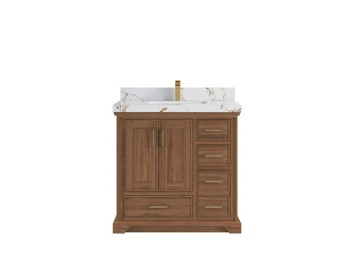 Charlotte Teak 36 in. W x 22 in. D Center Sink Bathroom Teak Wood Bathroom Vanity - photo 20
