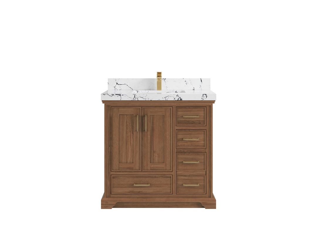 Charlotte Teak 36 in. W x 22 in. D Center Sink Bathroom Teak Wood Bathroom Vanity - Willow Bath and Vanity