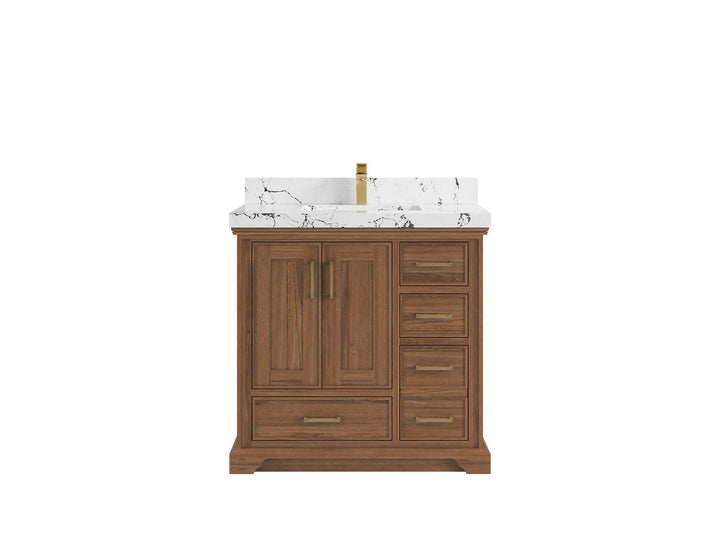 Charlotte Teak 36 in. W x 22 in. D Center Sink Bathroom Teak Wood Bathroom Vanity - photo 22