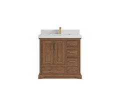 Charlotte Teak 36 in. W x 22 in. D Center Sink Bathroom Teak Wood Bathroom Vanity - photo 9