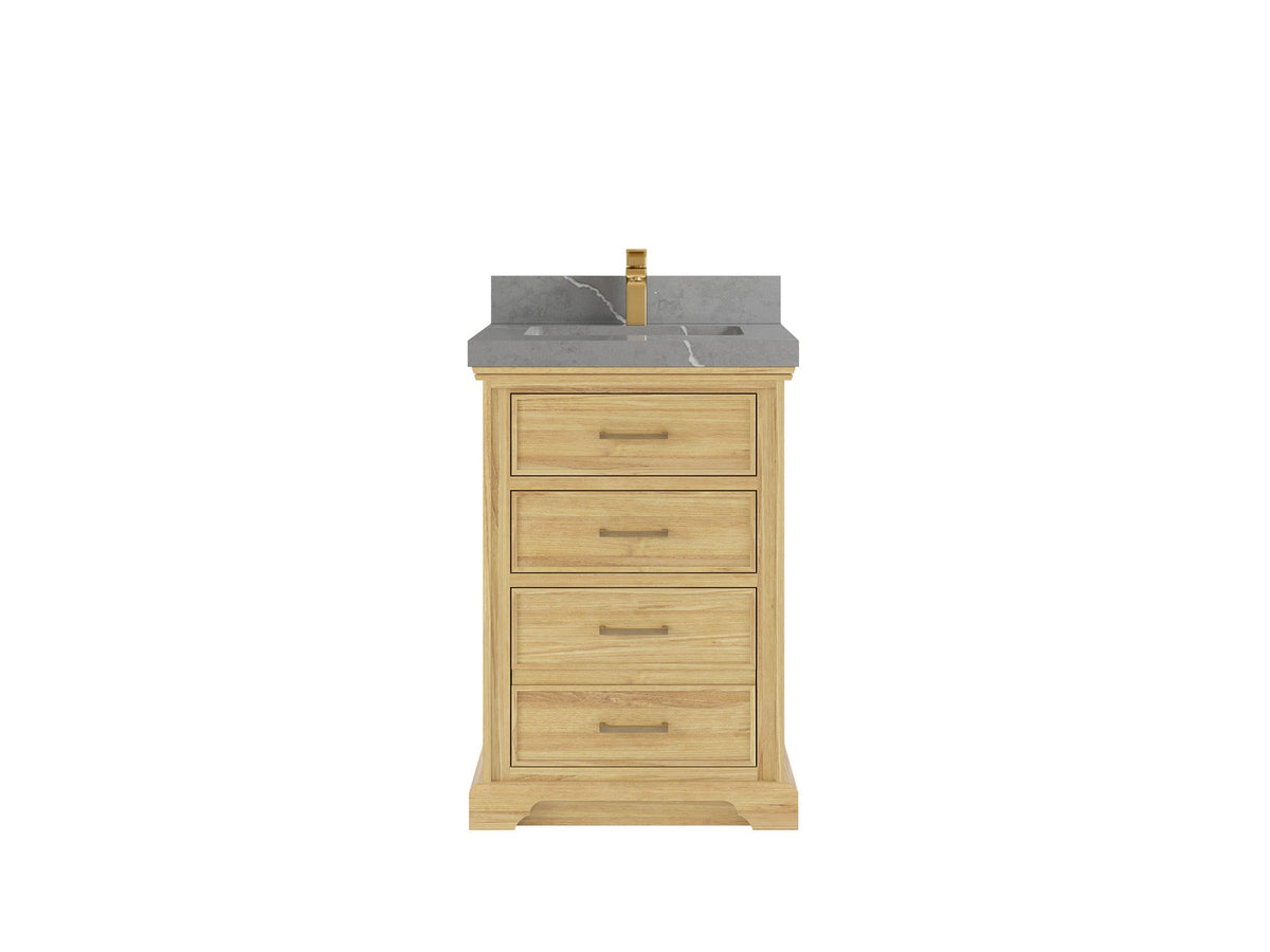 Charlotte Teak Wood 24 in. W x 22 in. D Single Sink Bathroom Teak Wood Vanity - Willow Bath and Vanity