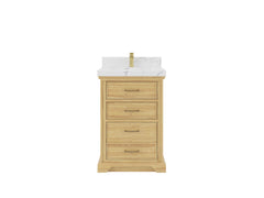 Charlotte Teak Wood 24 in. W x 22 in. D Single Sink Bathroom Teak Wood Vanity - photo 1