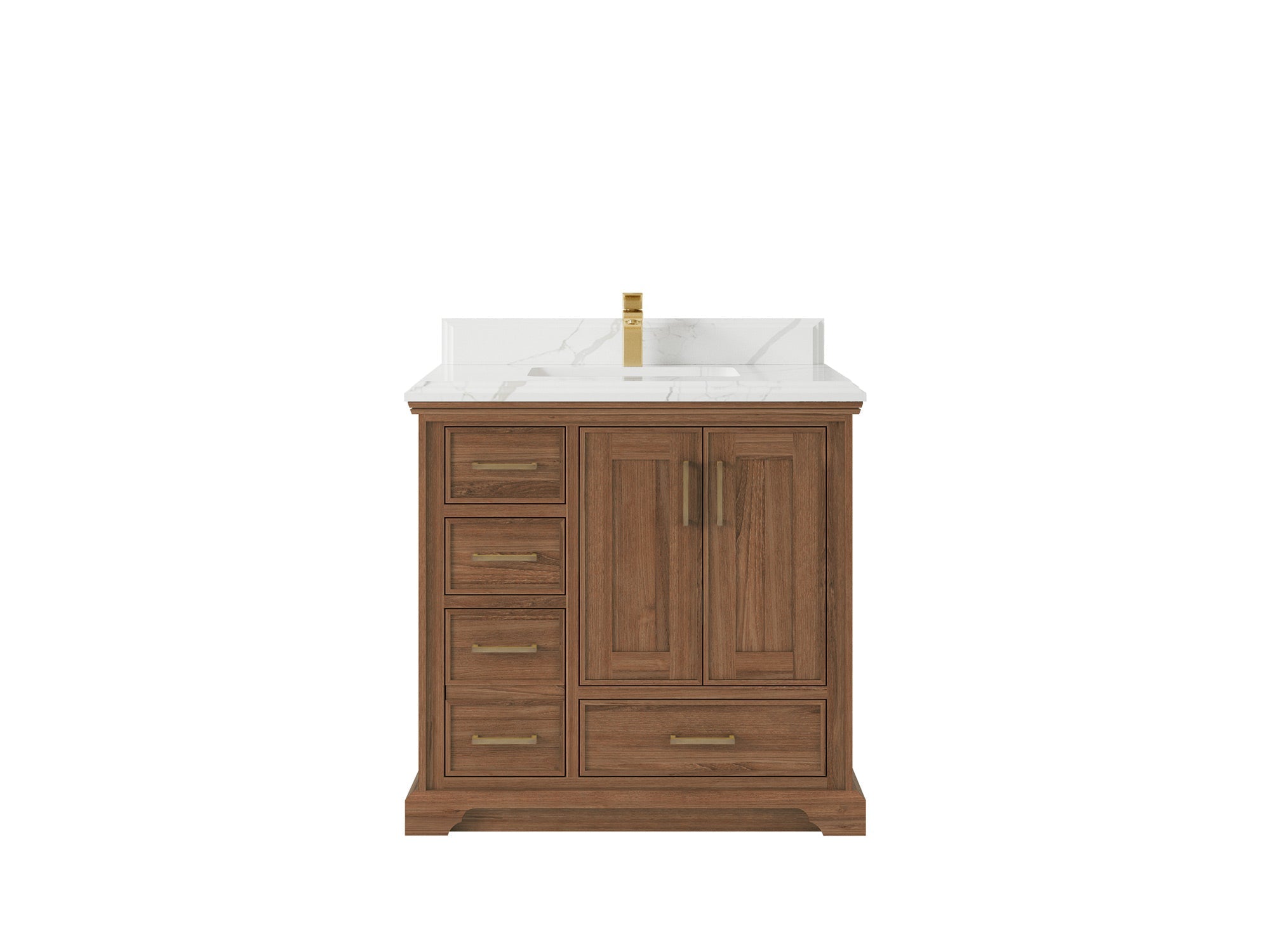 Charlotte Teak Wood 36 in. W x 22 in. D Center Sink Bathroom Vanity - Willow Bath and Vanity
