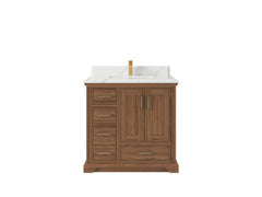 Charlotte Teak Wood 36 in. W x 22 in. D Center Sink Bathroom Vanity - photo 14