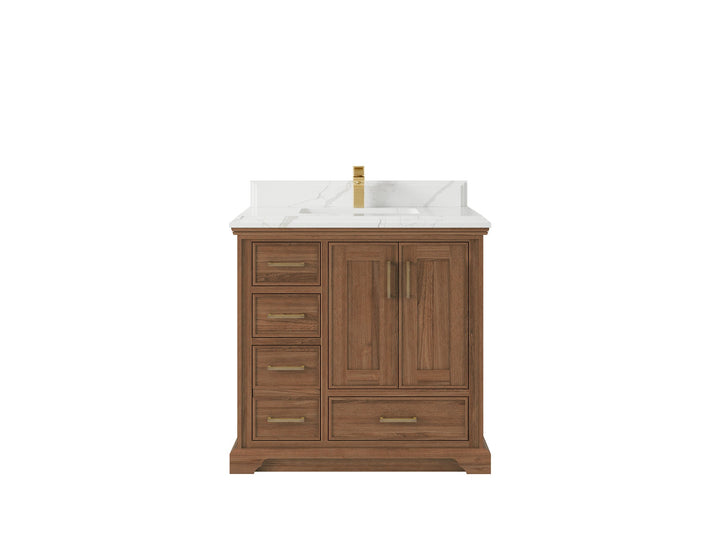 Charlotte Teak Wood 36 in. W x 22 in. D Center Sink Bathroom Vanity - photo 14