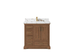 Charlotte Teak Wood 36 in. W x 22 in. D Center Sink Bathroom Vanity - photo 21
