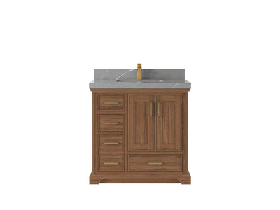 Charlotte Teak Wood 36 in. W x 22 in. D Center Sink Bathroom Vanity - Willow Bath and Vanity