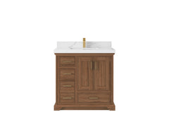 Charlotte Teak Wood 36 in. W x 22 in. D Center Sink Bathroom Vanity - photo 11