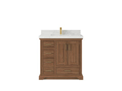 Charlotte Teak Wood 36 in. W x 22 in. D Center Sink Bathroom Vanity - photo 12