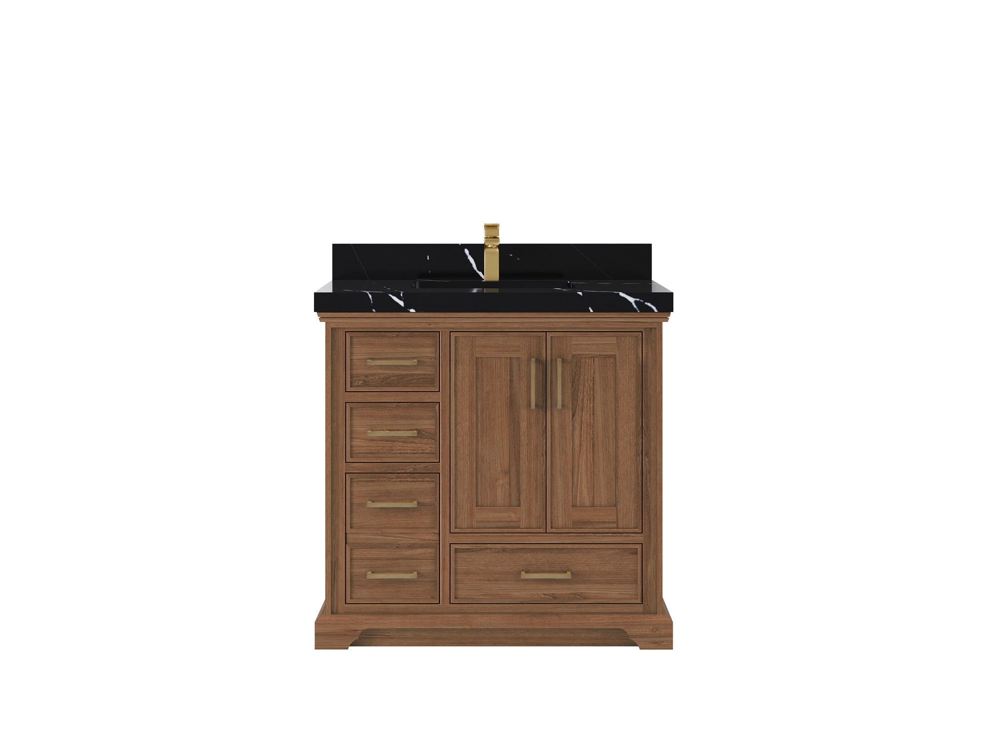 Charlotte Teak Wood 36 in. W x 22 in. D Center Sink Bathroom Vanity - Willow Bath and Vanity