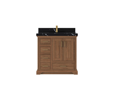 Charlotte Teak Wood 36 in. W x 22 in. D Center Sink Bathroom Vanity - Willow Bath and Vanity