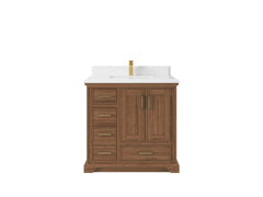 Charlotte Teak Wood 36 in. W x 22 in. D Center Sink Bathroom Vanity - photo 16