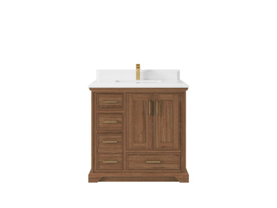 Charlotte Teak Wood 36 in. W x 22 in. D Center Sink Bathroom Vanity - Willow Bath and Vanity