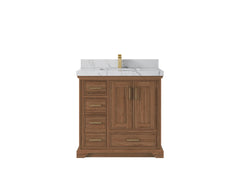 Charlotte Teak Wood 36 in. W x 22 in. D Center Sink Bathroom Vanity - photo 23