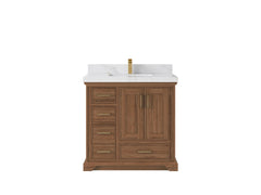 Charlotte Teak Wood 36 in. W x 22 in. D Center Sink Bathroom Vanity - photo 13