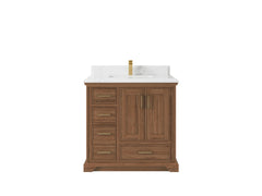 Charlotte Teak Wood 36 in. W x 22 in. D Center Sink Bathroom Vanity - photo 15