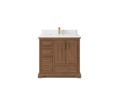 Charlotte Teak Wood 36 in. W x 22 in. D Center Sink Bathroom Vanity - Willow Bath and Vanity