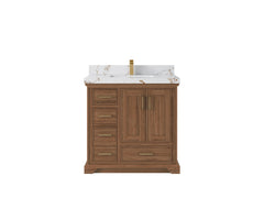 Charlotte Teak Wood 36 in. W x 22 in. D Center Sink Bathroom Vanity - photo 20