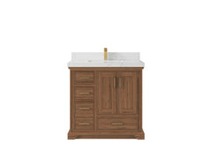 Charlotte Teak Wood 36 in. W x 22 in. D Center Sink Bathroom Vanity - photo 17