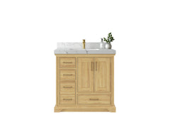 Charlotte Teak 36 in. W x 22 in. D Center Sink Bathroom Teak Wood Bathroom Vanity - photo 1