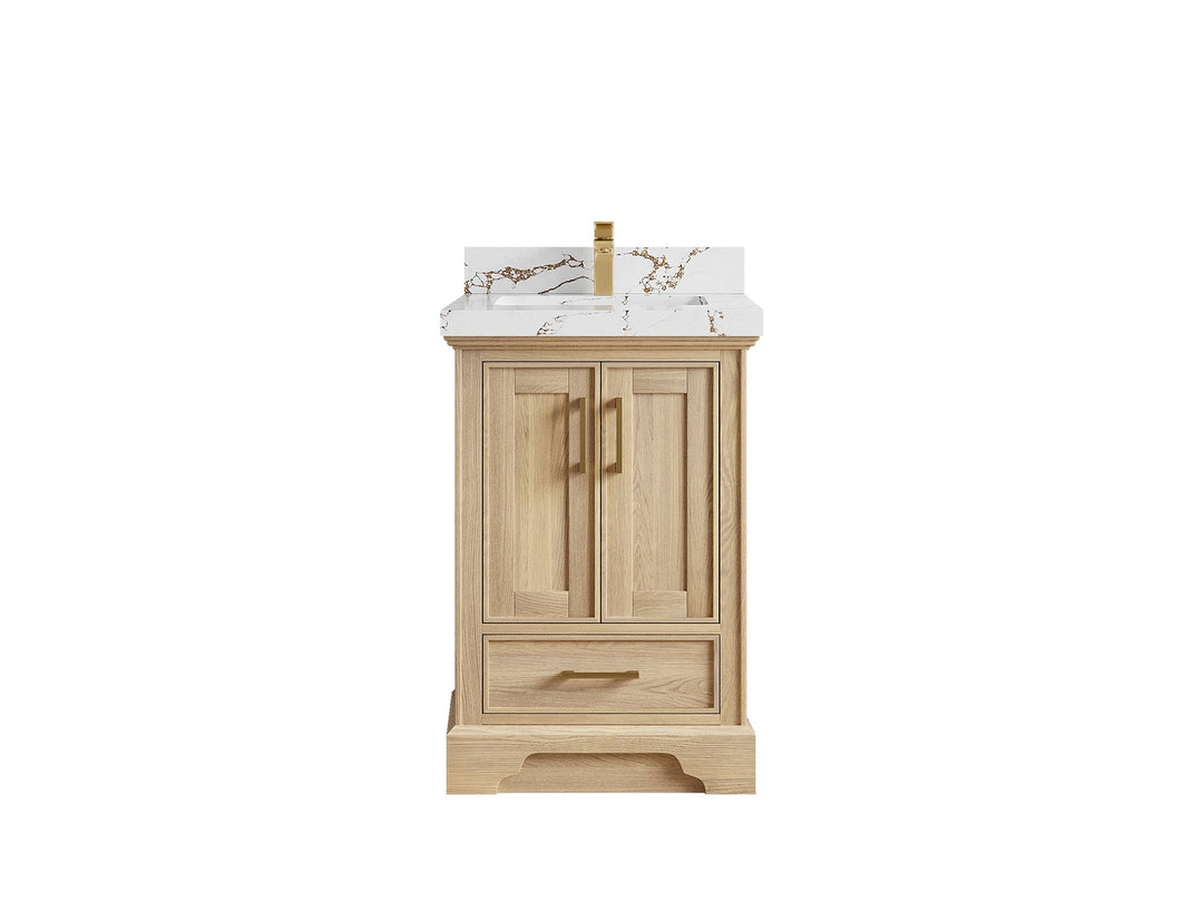 Charlotte White Oak 24 in. W x 22 in. D Single Sink Bathroom Vanity - Willow Bath and Vanity