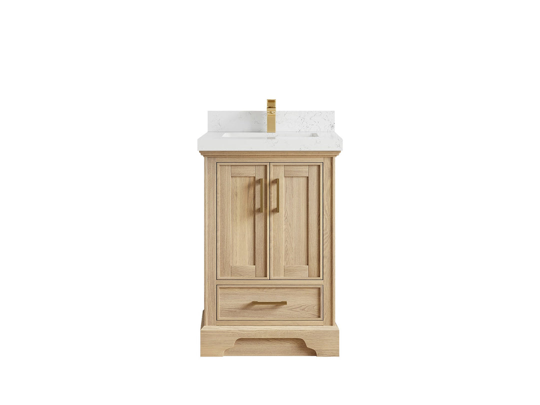 Charlotte White Oak 24 in. W x 22 in. D Single Sink Bathroom Vanity - Willow Bath and Vanity