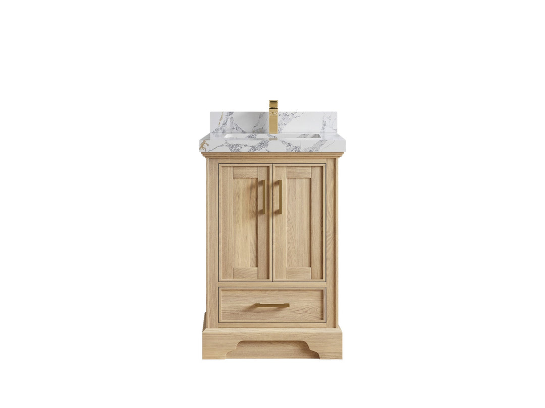 Charlotte White Oak 24 in. W x 22 in. D Single Sink Bathroom Vanity - Willow Bath and Vanity
