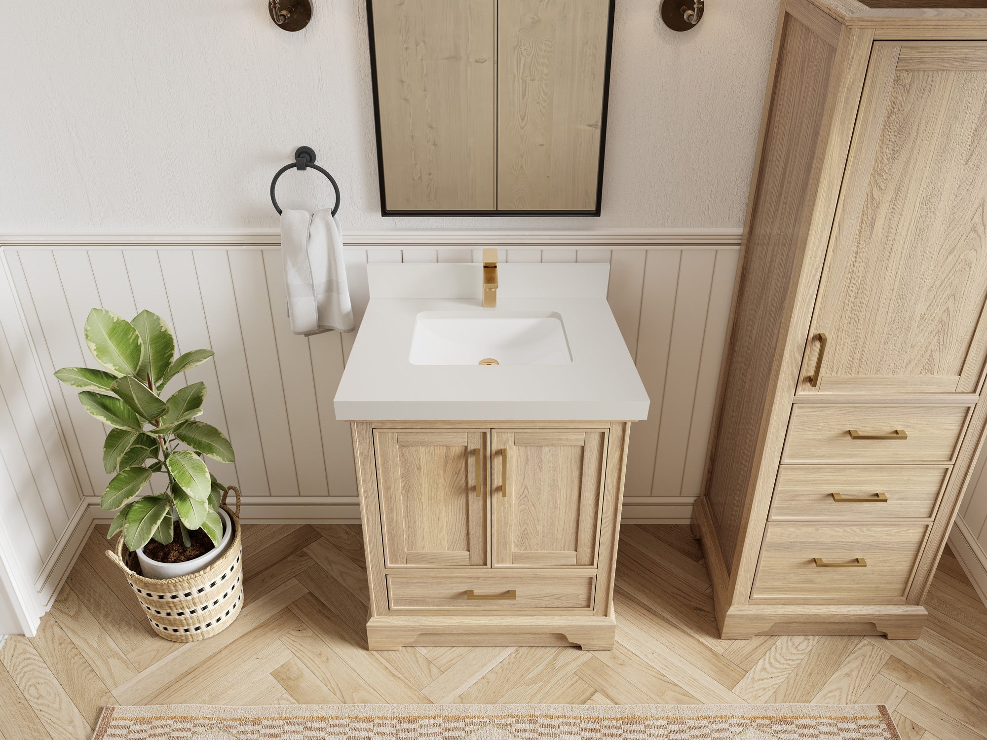 Charlotte White Oak 30 in. W x 22 in. D Single Sink Bathroom Vanity - Willow Bath and Vanity