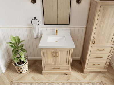 Charlotte White Oak 30 in. W x 22 in. D Single Sink Bathroom Vanity - Willow Bath and Vanity