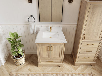 Charlotte White Oak 30 in. W x 22 in. D Single Sink Bathroom Vanity - Willow Bath and Vanity