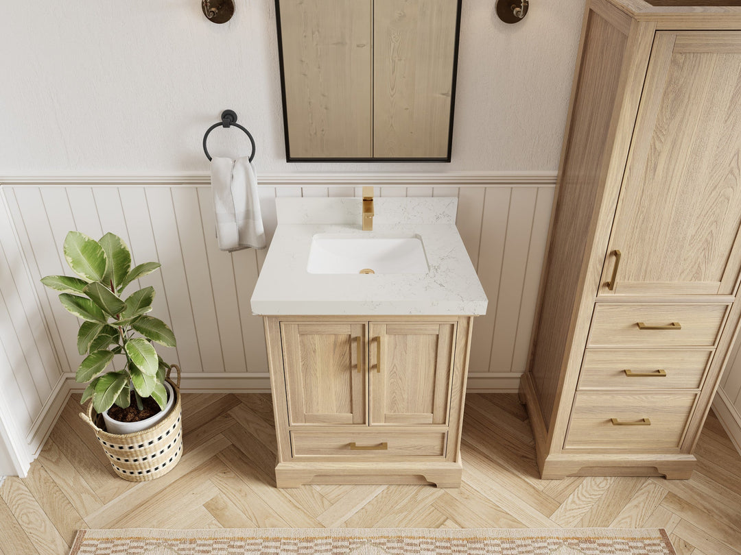 Charlotte White Oak 30 in. W x 22 in. D Single Sink Bathroom Vanity - Willow Bath and Vanity