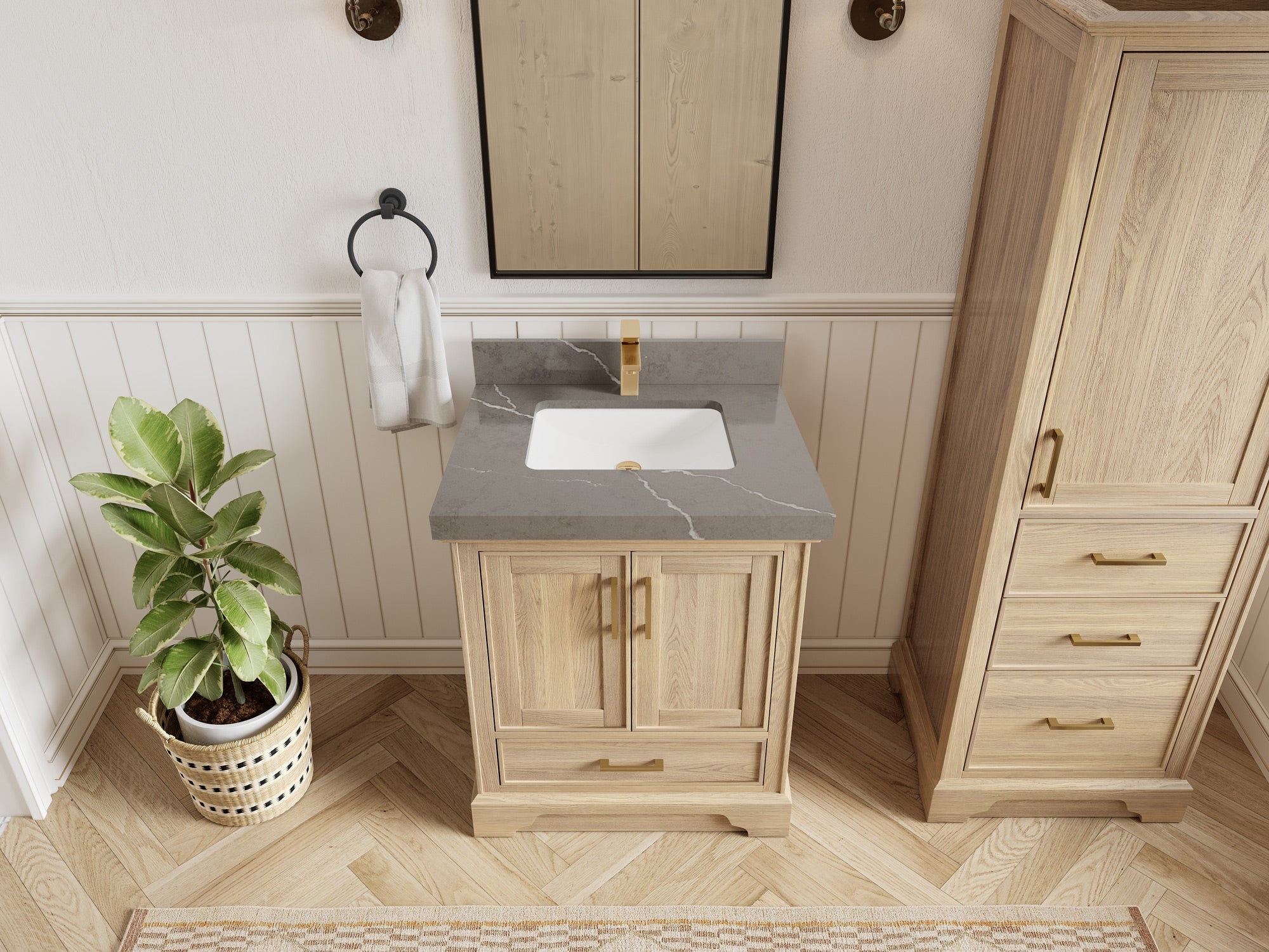 Charlotte White Oak 30 in. W x 22 in. D Single Sink Bathroom Vanity - Willow Bath and Vanity