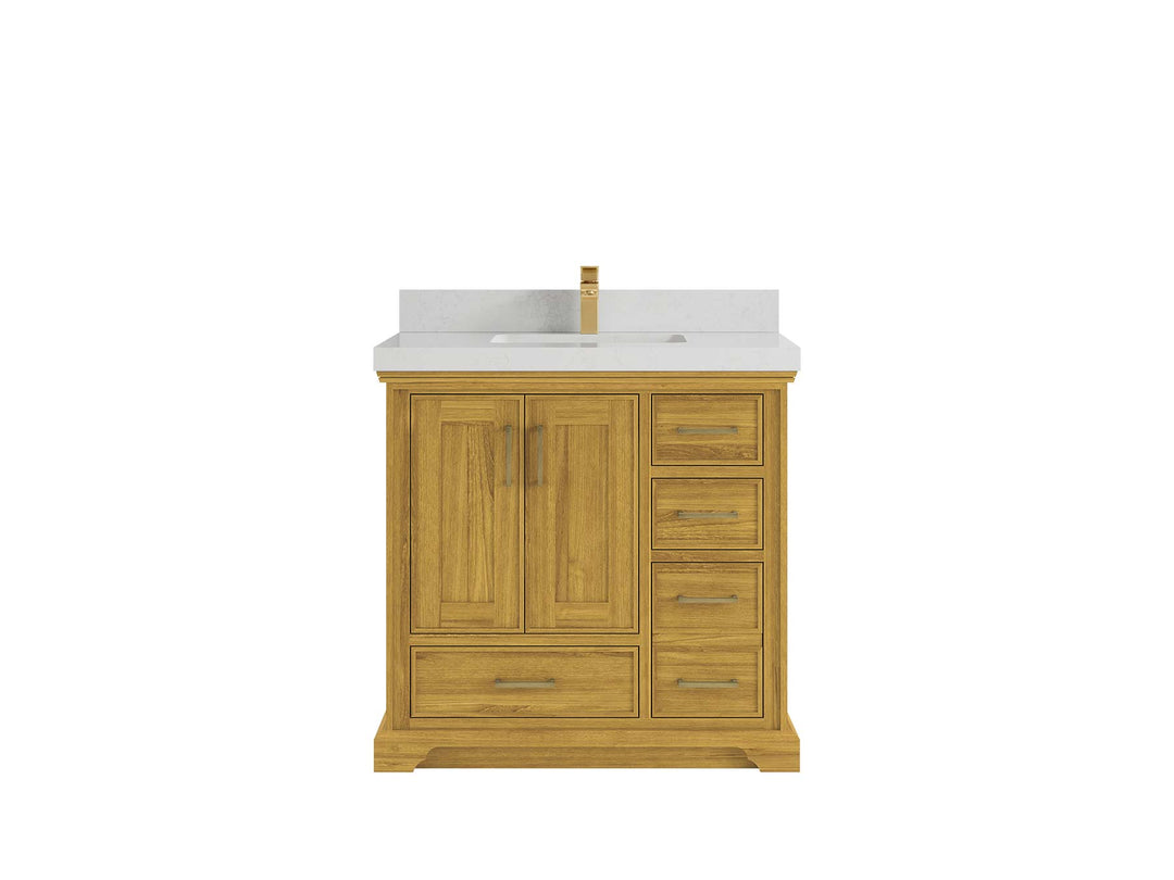 Charlotte White Oak 36 in. W x 22 in. D Center Sink Bathroom Vanity - Willow Bath and Vanity