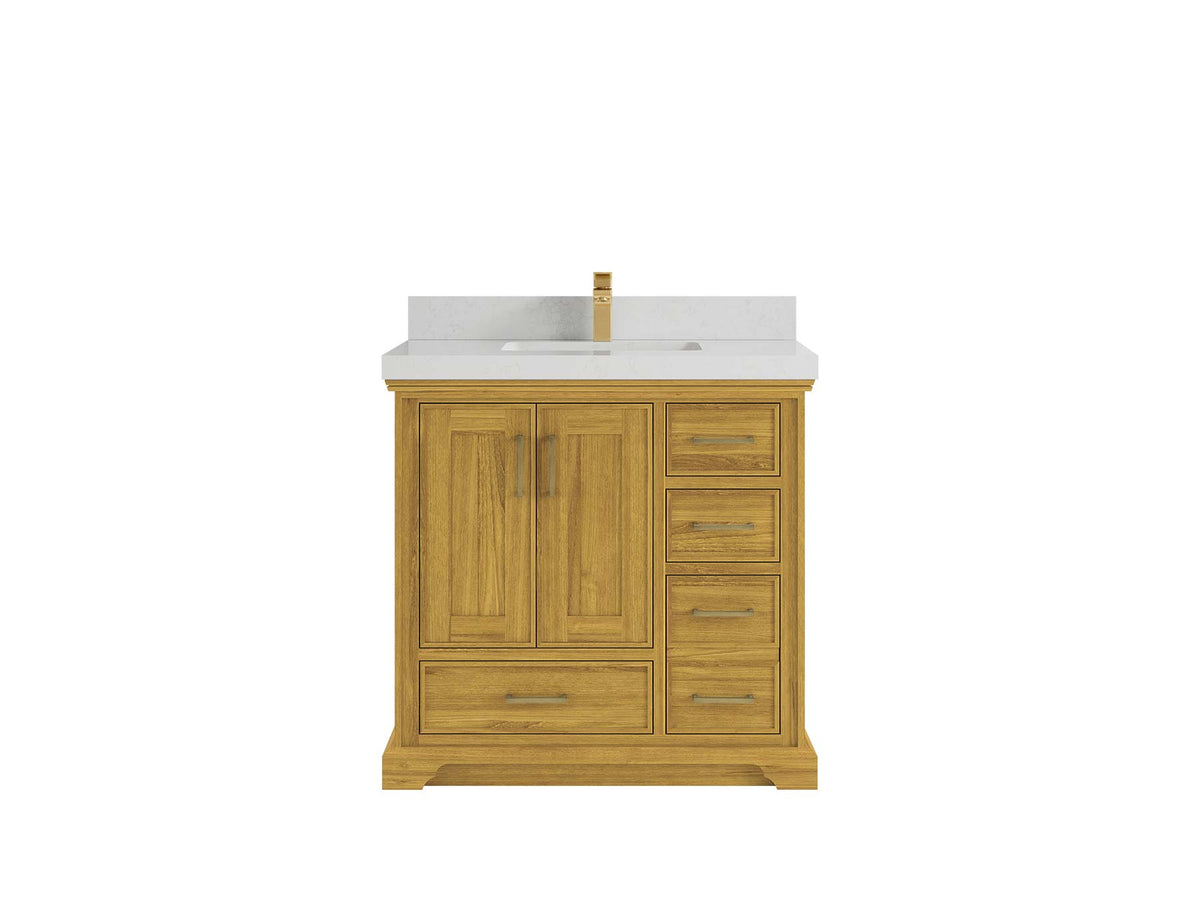 Charlotte White Oak 36 in. W x 22 in. D Center Sink Bathroom Vanity - Willow Bath and Vanity
