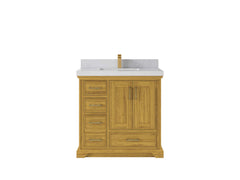 Charlotte White Oak 36 in. W x 22 in. D Center Sink Bathroom Vanity - photo 1
