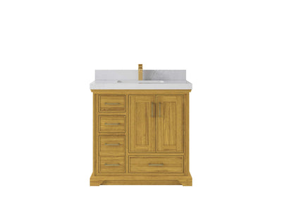 Charlotte White Oak 36 in. W x 22 in. D Center Sink Bathroom Vanity - Willow Bath and Vanity