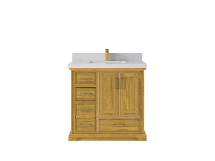Charlotte White Oak 36 in. W x 22 in. D Center Sink Bathroom Vanity - photo 1