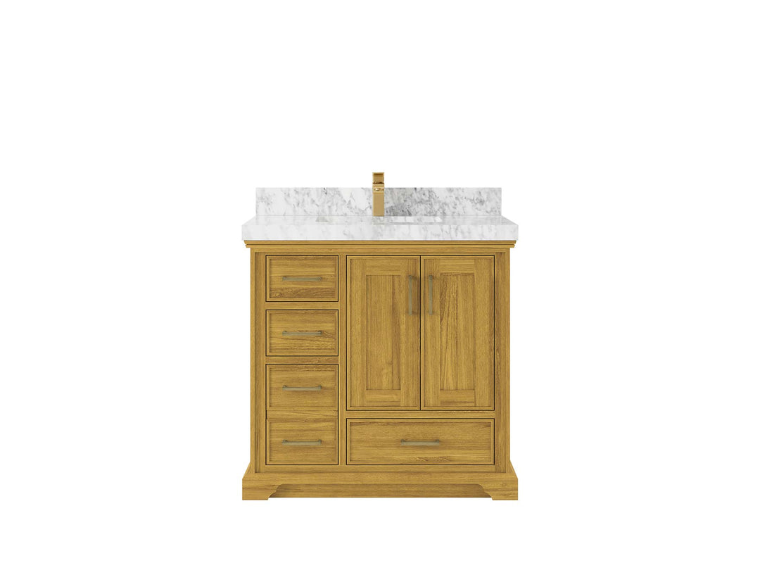 Charlotte White Oak 36 in. W x 22 in. D Center Sink Bathroom Vanity - Willow Bath and Vanity