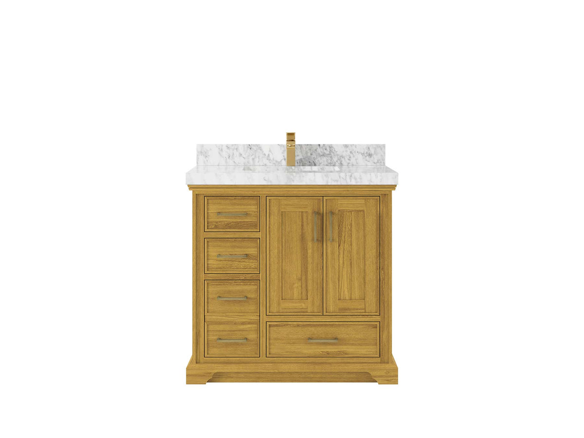 Charlotte White Oak 36 in. W x 22 in. D Center Sink Bathroom Vanity - Willow Bath and Vanity