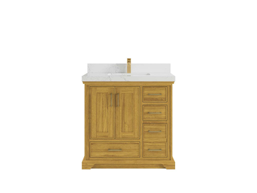 Charlotte White Oak 36 in. W x 22 in. D Center Sink Bathroom Vanity - Willow Bath and Vanity