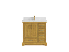Charlotte White Oak 36 in. W x 22 in. D Center Sink Bathroom Vanity - photo 18