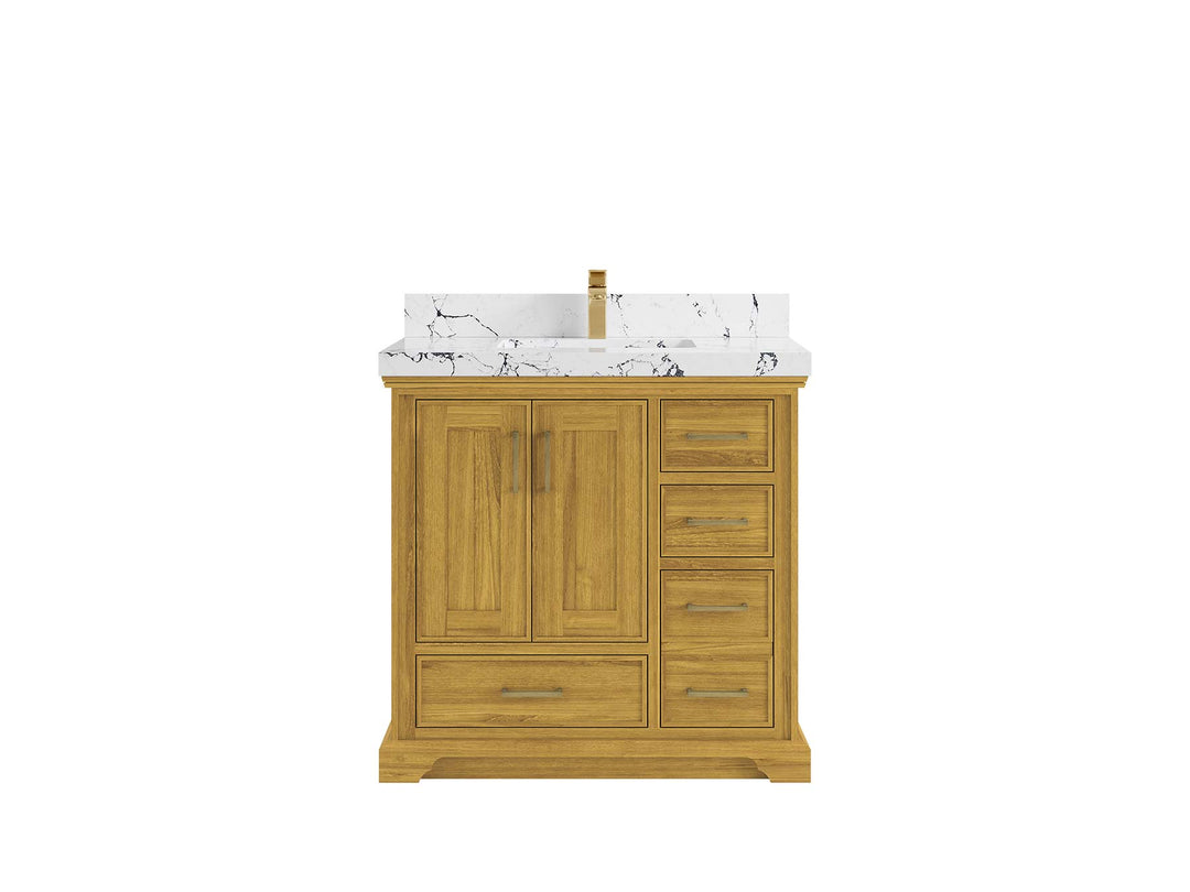 Charlotte White Oak 36 in. W x 22 in. D Center Sink Bathroom Vanity - Willow Bath and Vanity