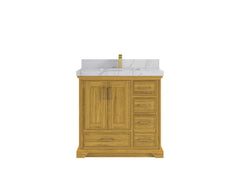 Charlotte White Oak 36 in. W x 22 in. D Center Sink Bathroom Vanity - photo 24