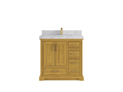 Charlotte White Oak 36 in. W x 22 in. D Center Sink Bathroom Vanity - Willow Bath and Vanity
