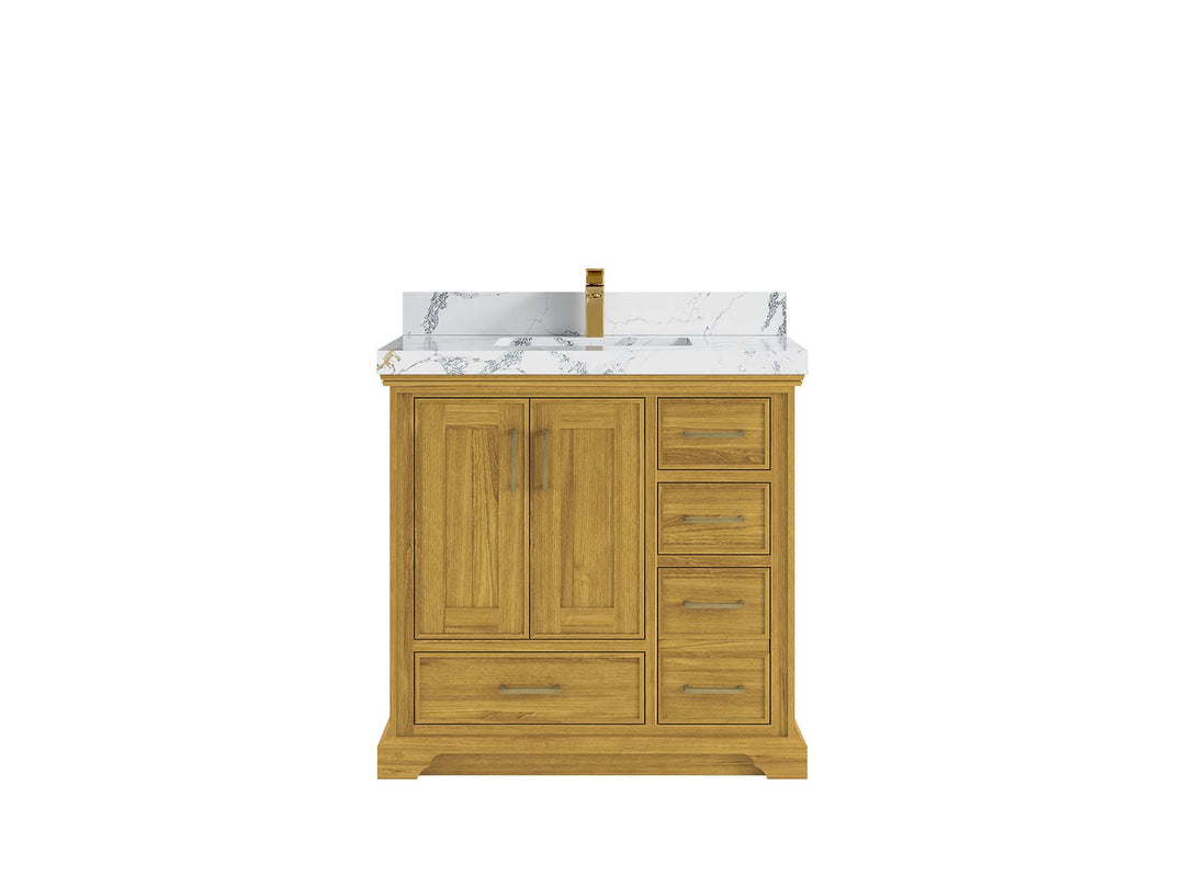 Charlotte White Oak 36 in. W x 22 in. D Center Sink Bathroom Vanity - Willow Bath and Vanity