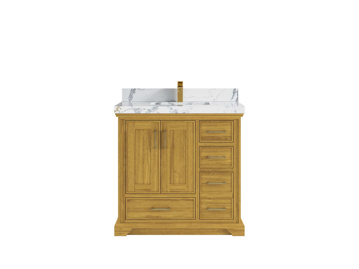 Charlotte White Oak 36 in. W x 22 in. D Center Sink Bathroom Vanity - photo 13
